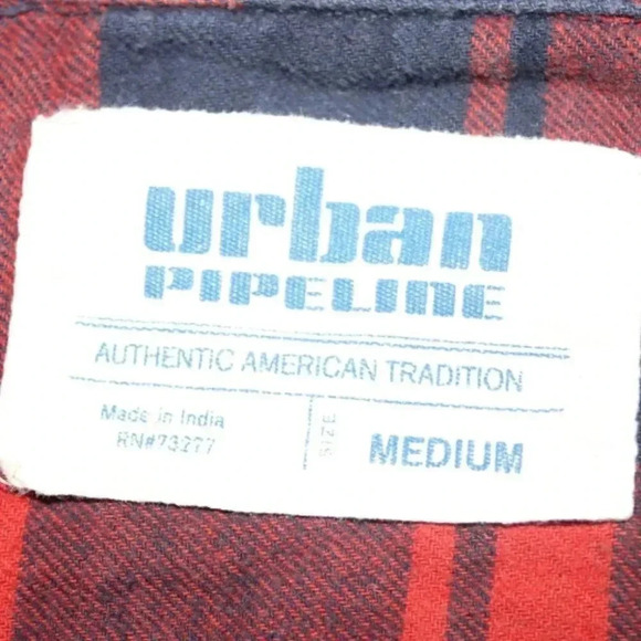 Red Button Down Long Sleeve Collard Shirt Urban Pipeline - Picture 5 of 7
